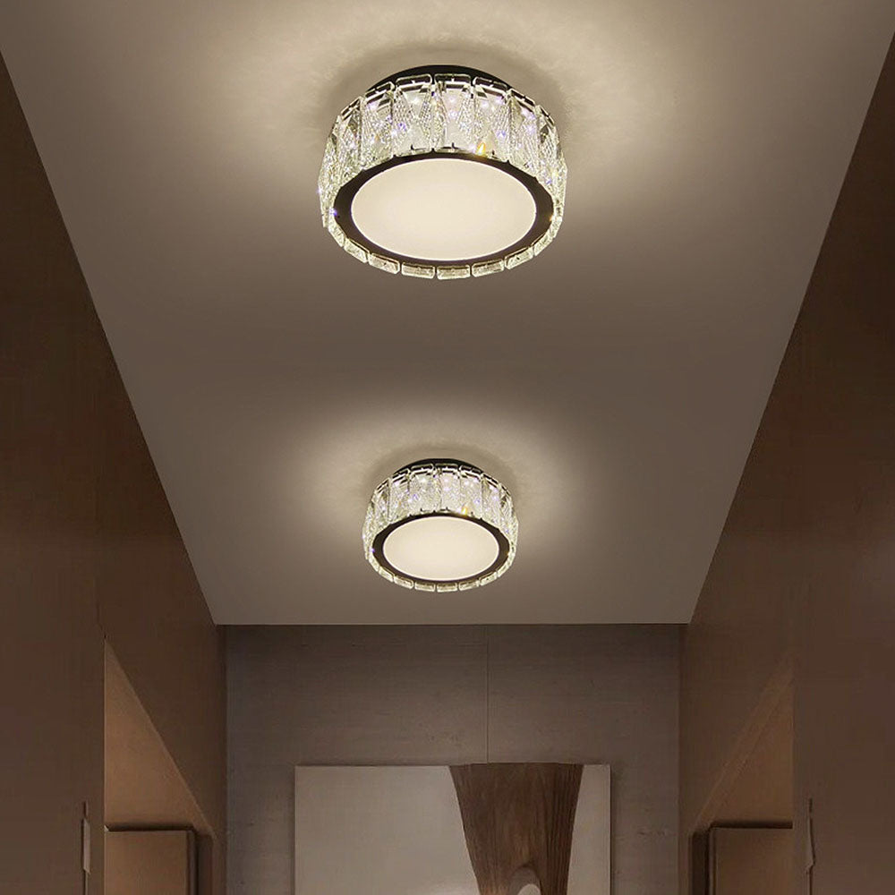 Crystal Halo Flush Ceiling Light