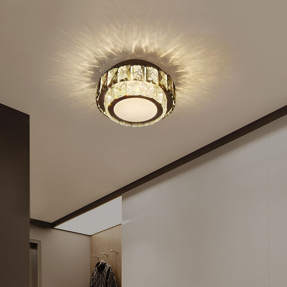 Crystal Halo Flush Ceiling Light