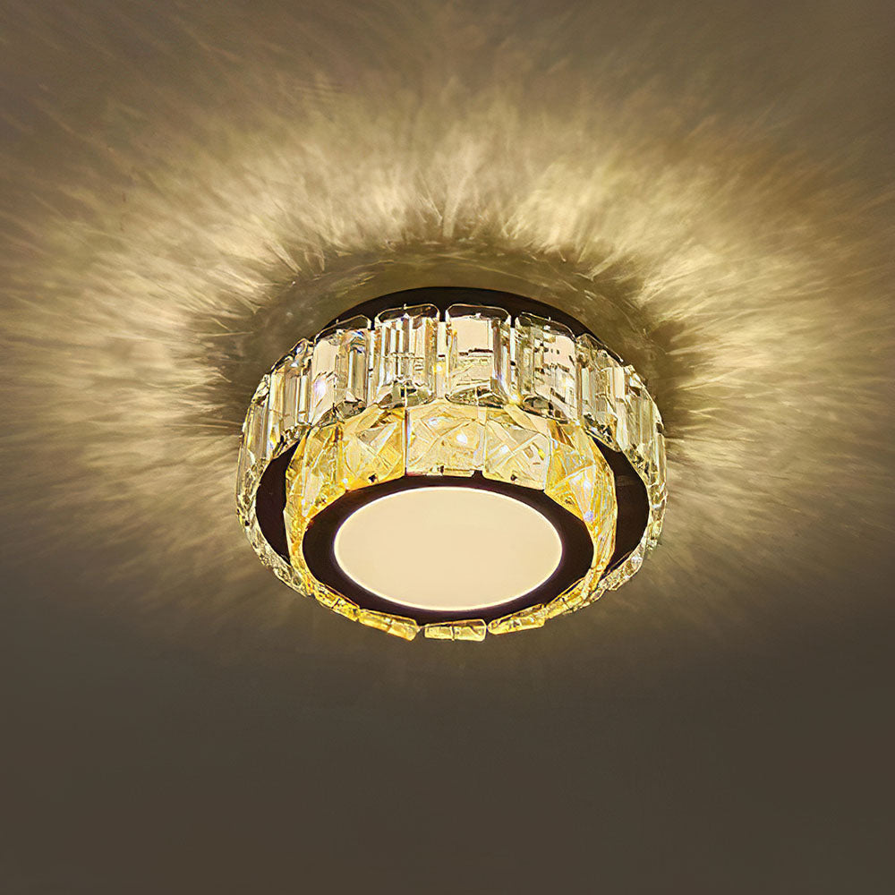 Crystal Halo Flush Ceiling Light