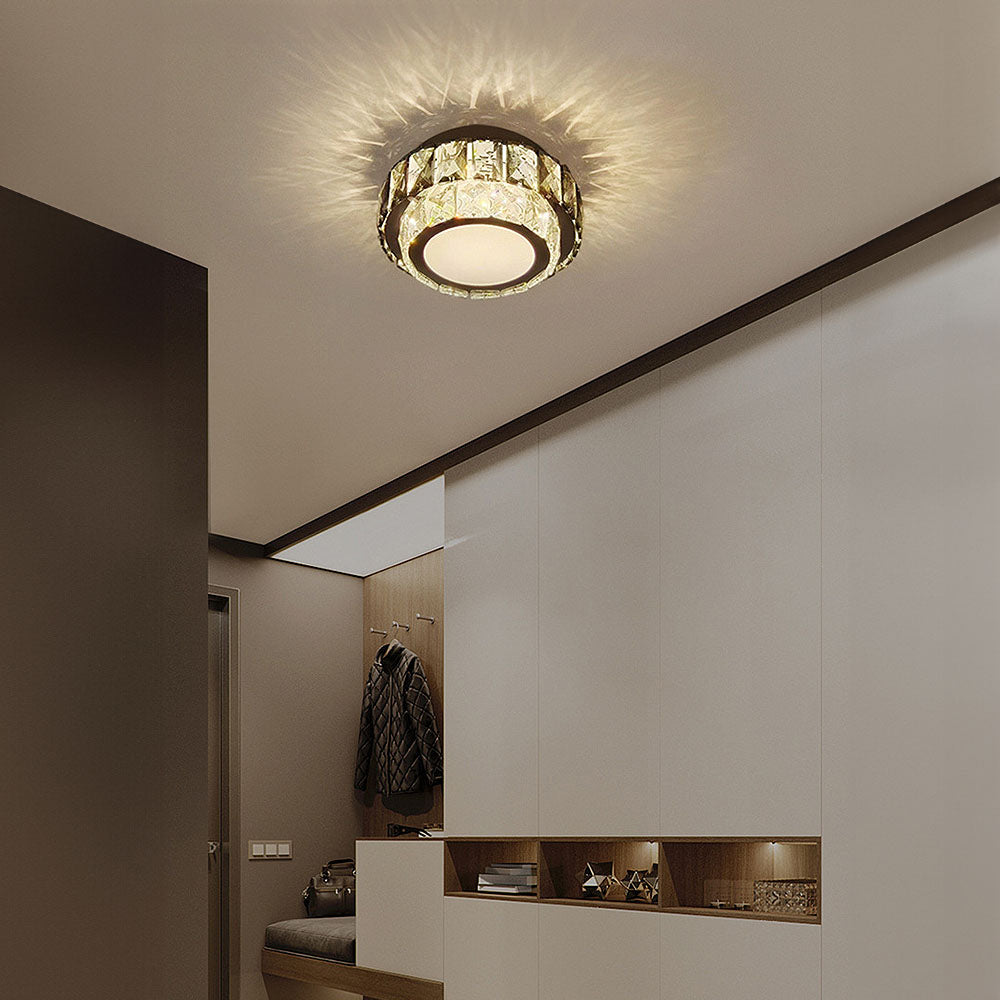 Crystal Halo Flush Ceiling Light