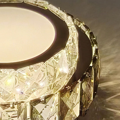 Crystal Halo Flush Ceiling Light