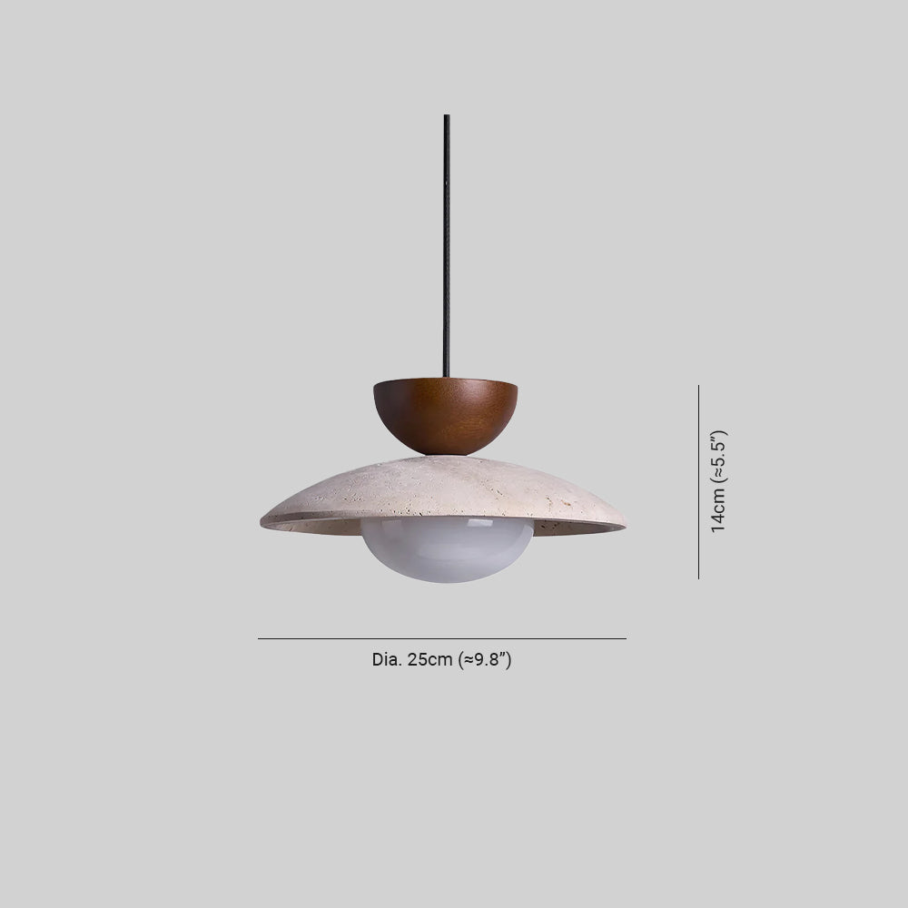 Modern Travertine Glass Pendant Light