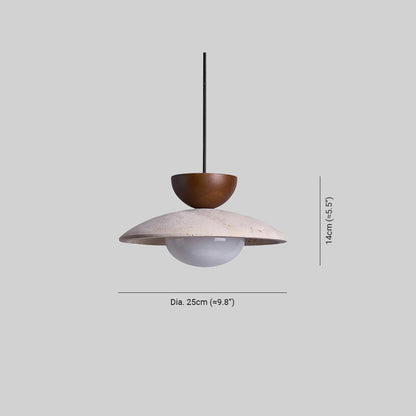 Modern Travertine Glass Pendant Light