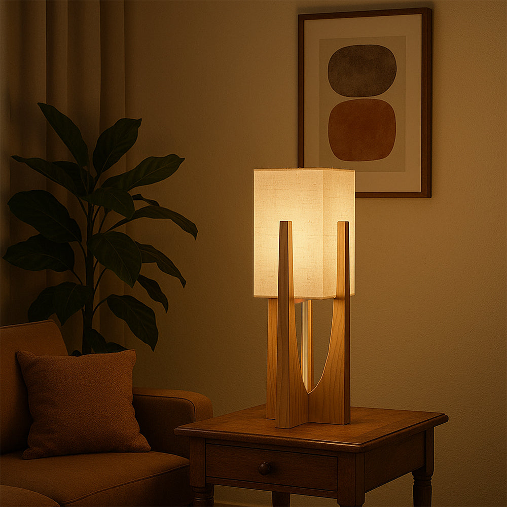Minimalist wooden floor lamp