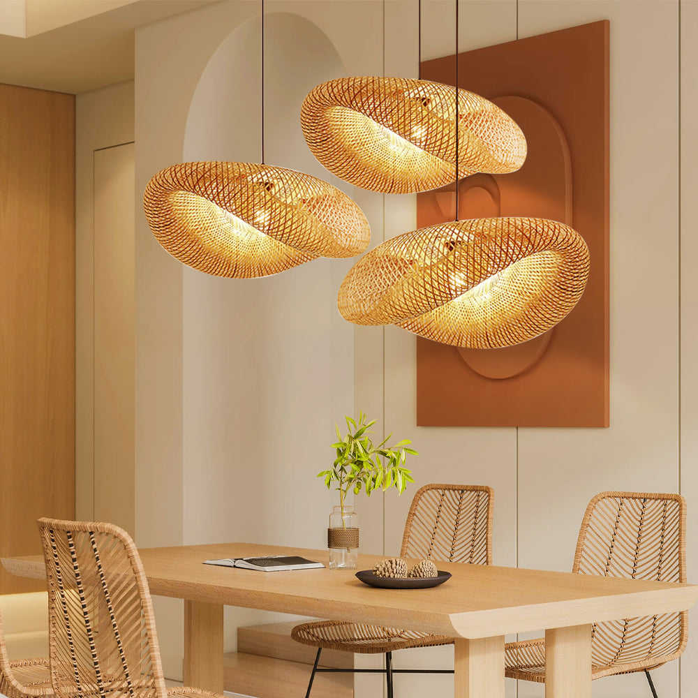 Natural bamboo pendant light design