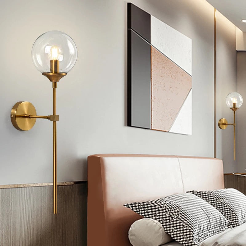 Golden Glass Wall Sconce Light