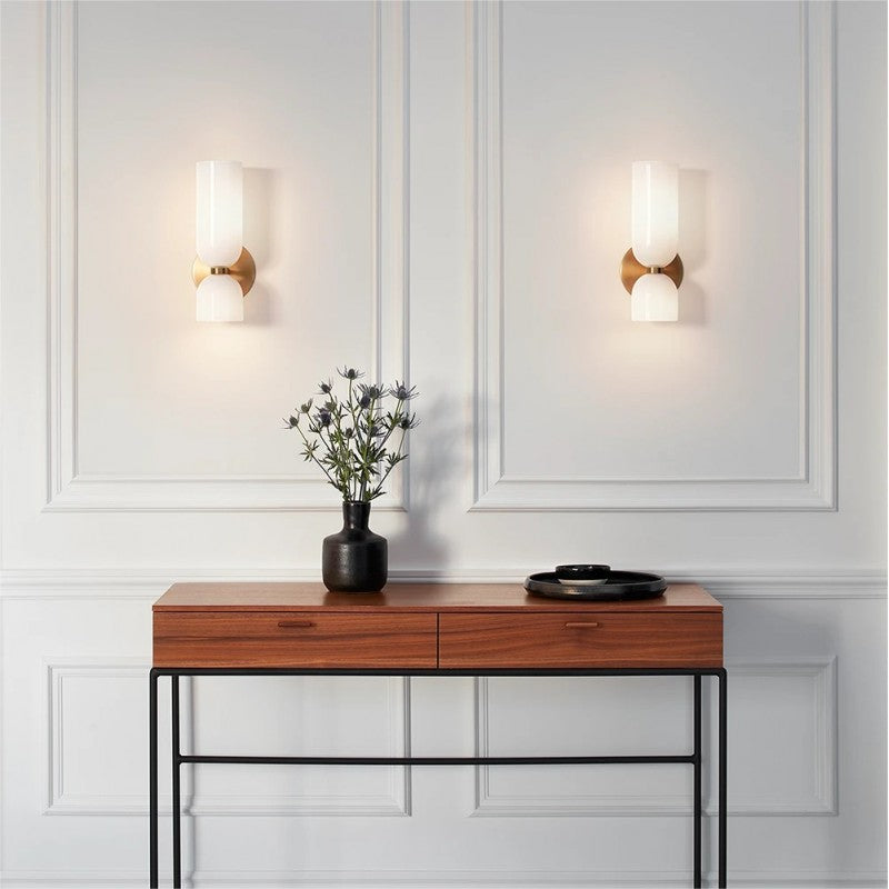 Double Glass Globe Wall Light