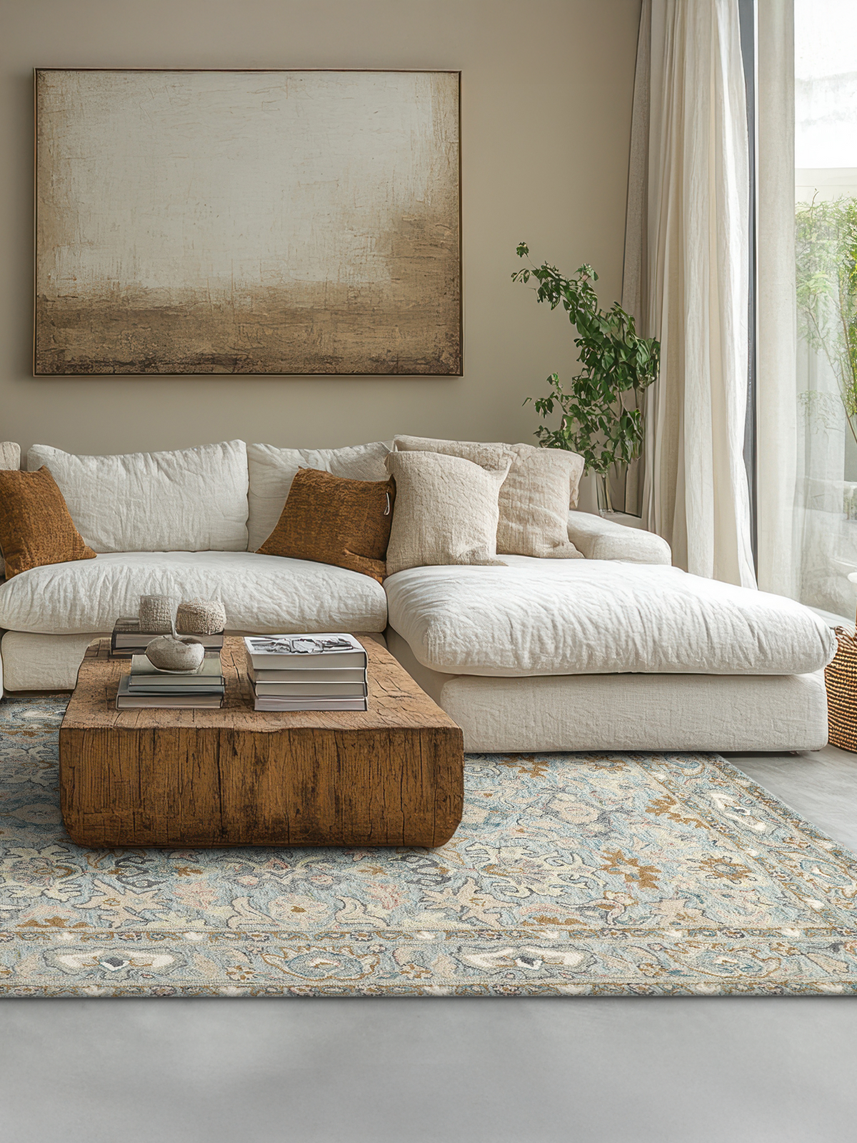 Veloria Persian-inspired wool cotton rug