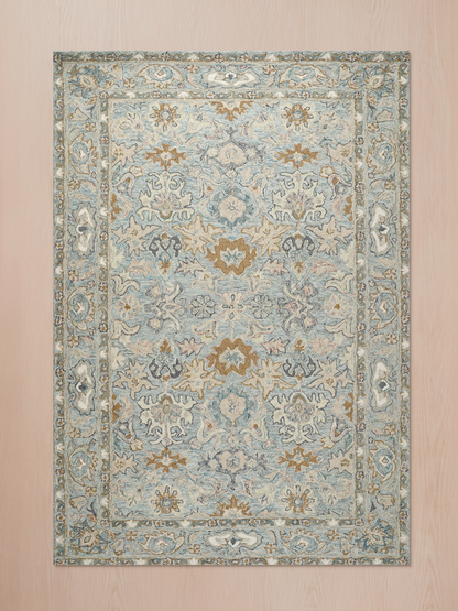 Premium wool carpet blue