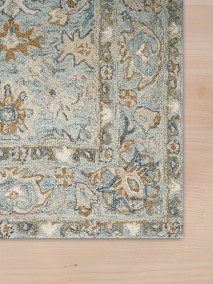 Premium wool carpet blue