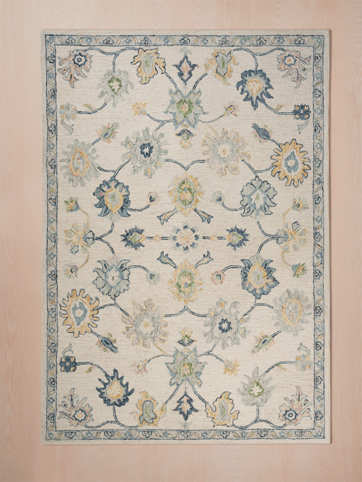 Calvera botanical wool cotton Persian rug