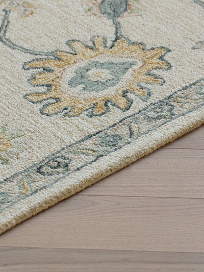 Calvera botanical wool cotton Persian rug