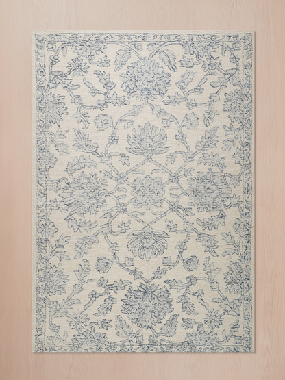 Elvara botanical wool cotton Persian rug