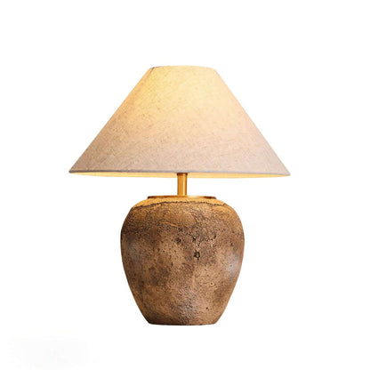 Cream Ceramic Fluted Table Lamp