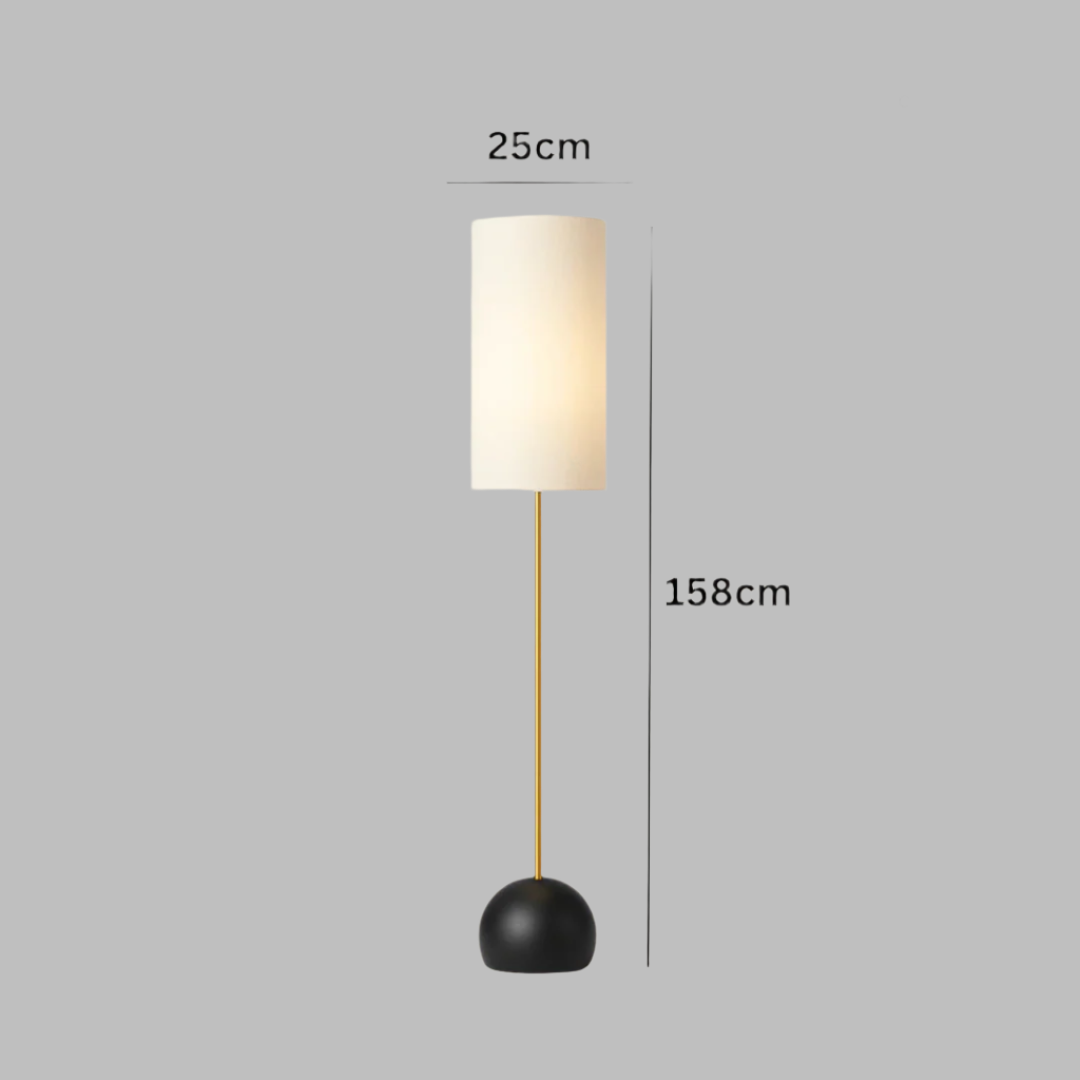 Vintage Linen Shade Floor Lamp