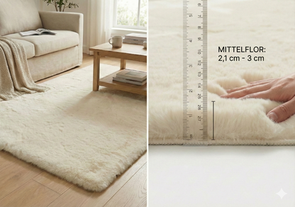 Washable faux fur rug