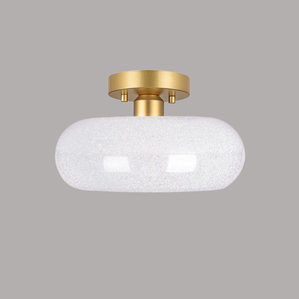 Round Glass Semi-Flush Ceiling Light