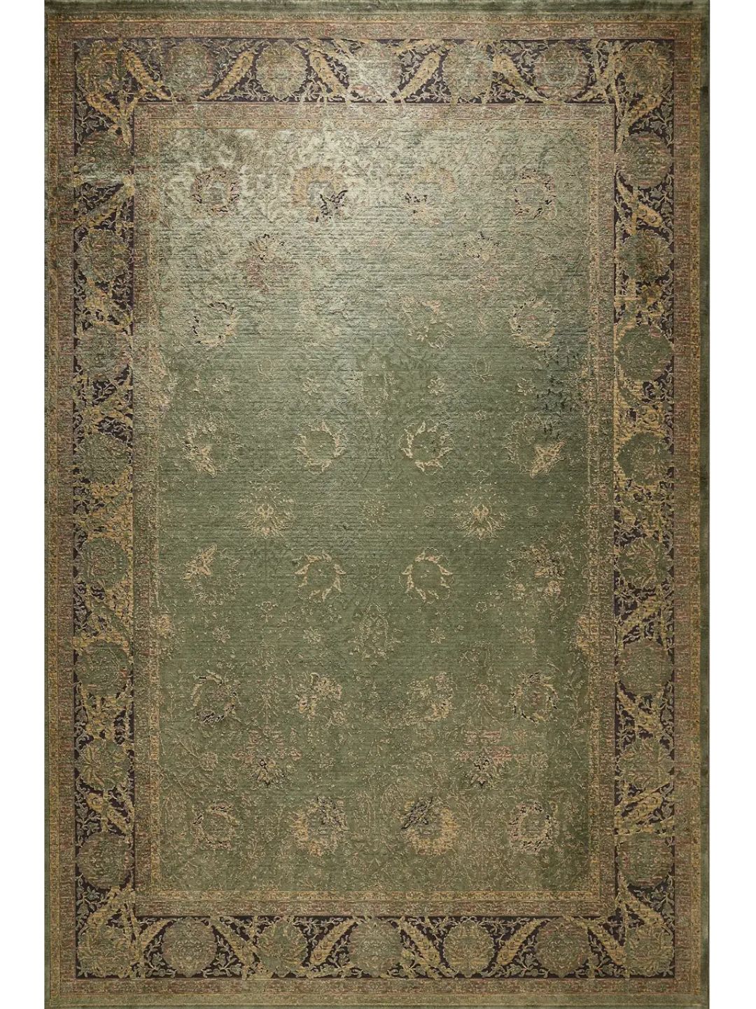 Blue vintage rug living room