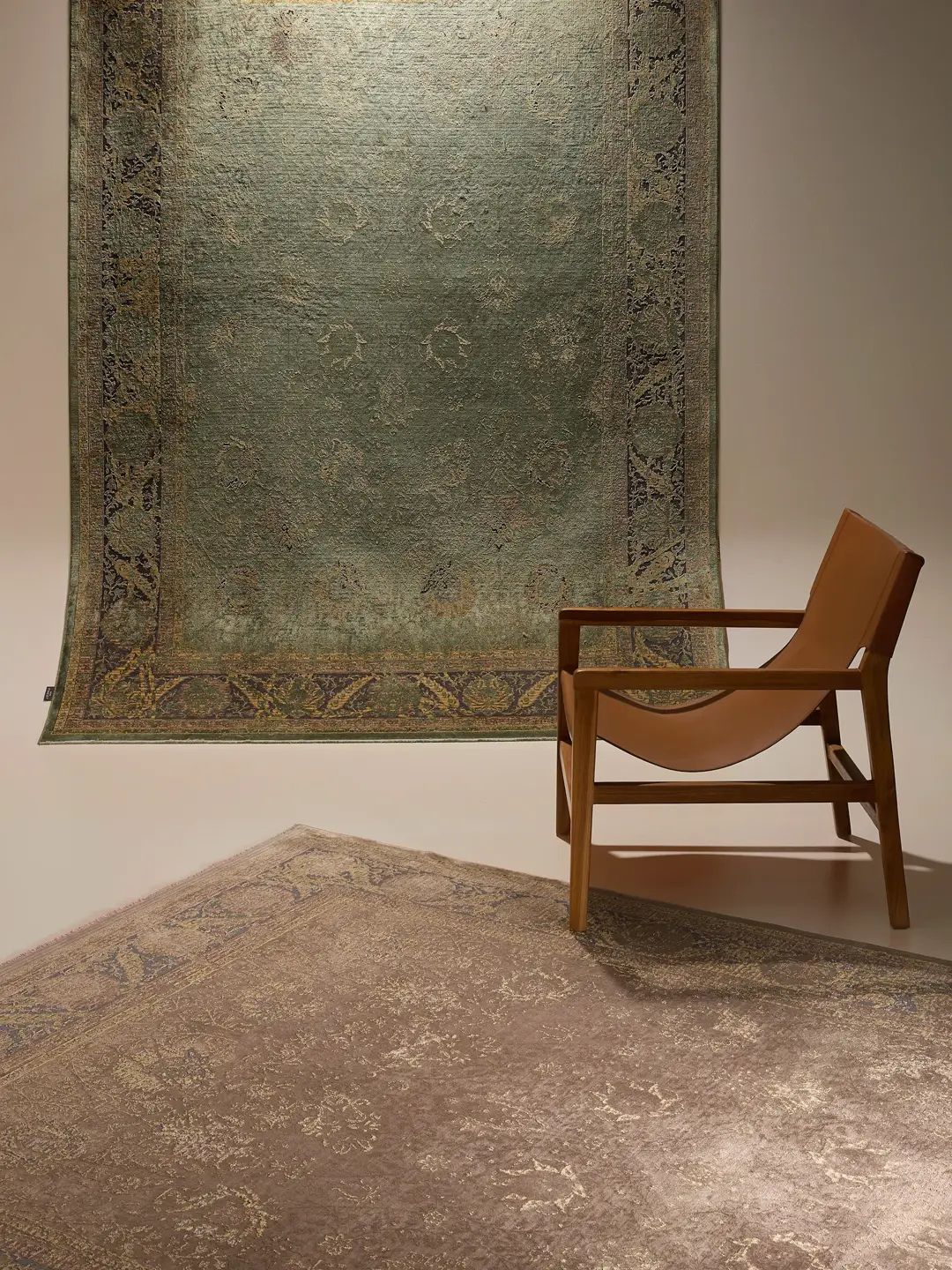 Blue vintage rug living room