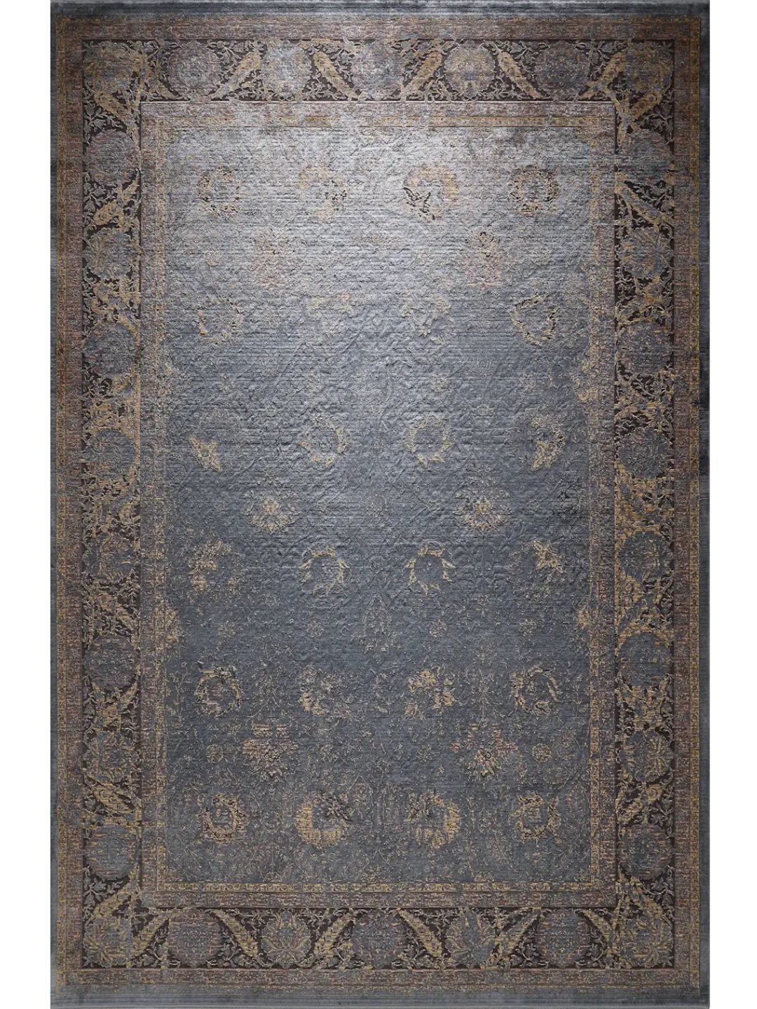 Blue vintage rug living room