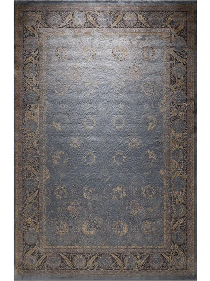 Blue vintage rug living room