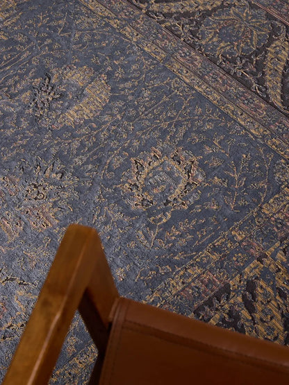 Blue vintage rug living room