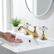 Wrenholt Vintage Polished Chrome Widespread Basin Mixer Tap