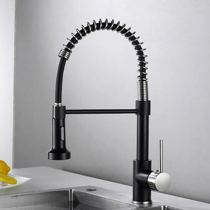 Modern Kitchen Faucet with Pull-Down Spring Sprayer