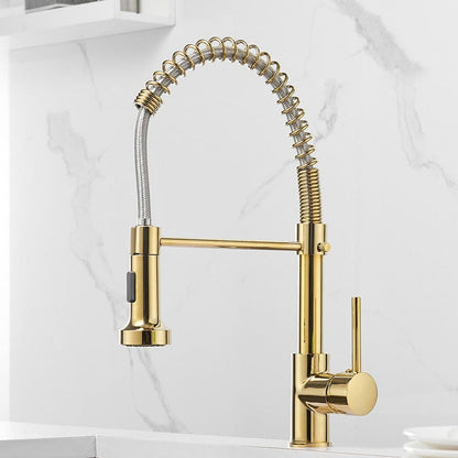 Modern Kitchen Faucet with Pull-Down Spring Sprayer