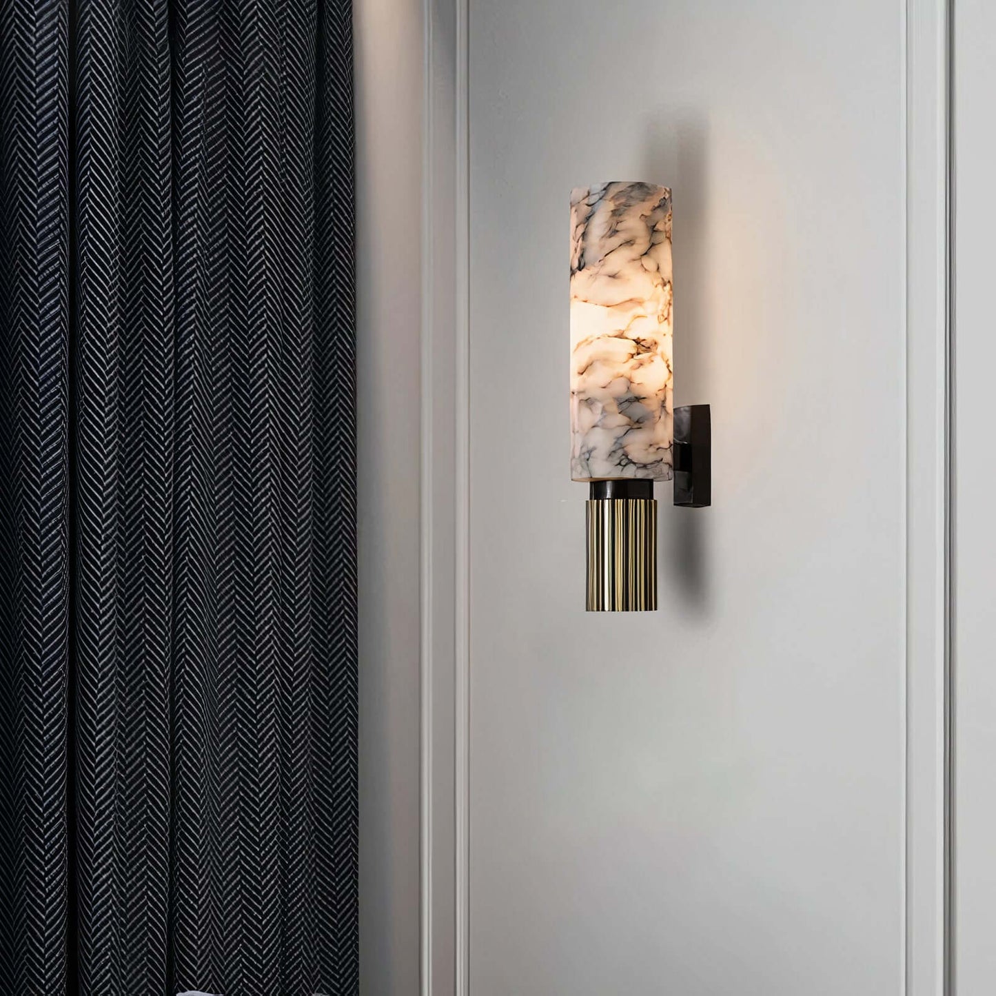 Textured Glass Globe Wall Light
