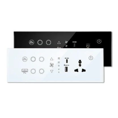 Nexora Minimalist Glass and ABS Smart Switch Socket