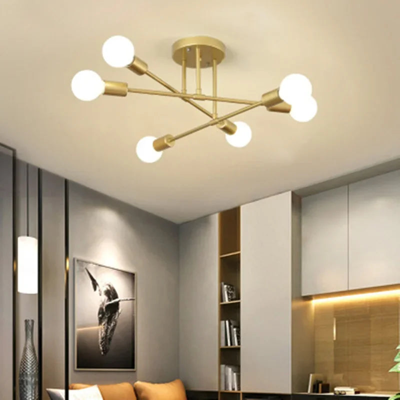 Modern six-light ceiling chandelier