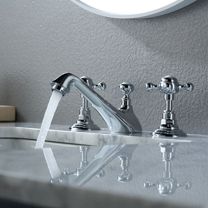 Wrenholt Vintage Polished Chrome Widespread Basin Mixer Tap