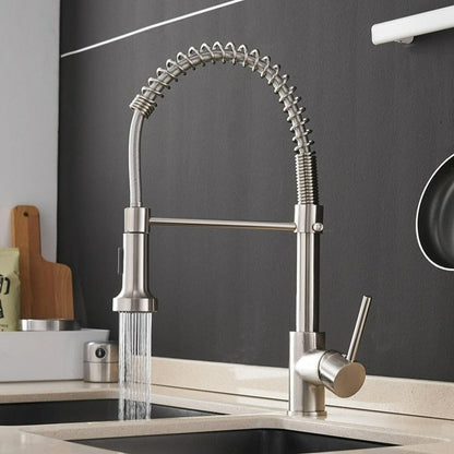 Modern Kitchen Faucet with Pull-Down Spring Sprayer