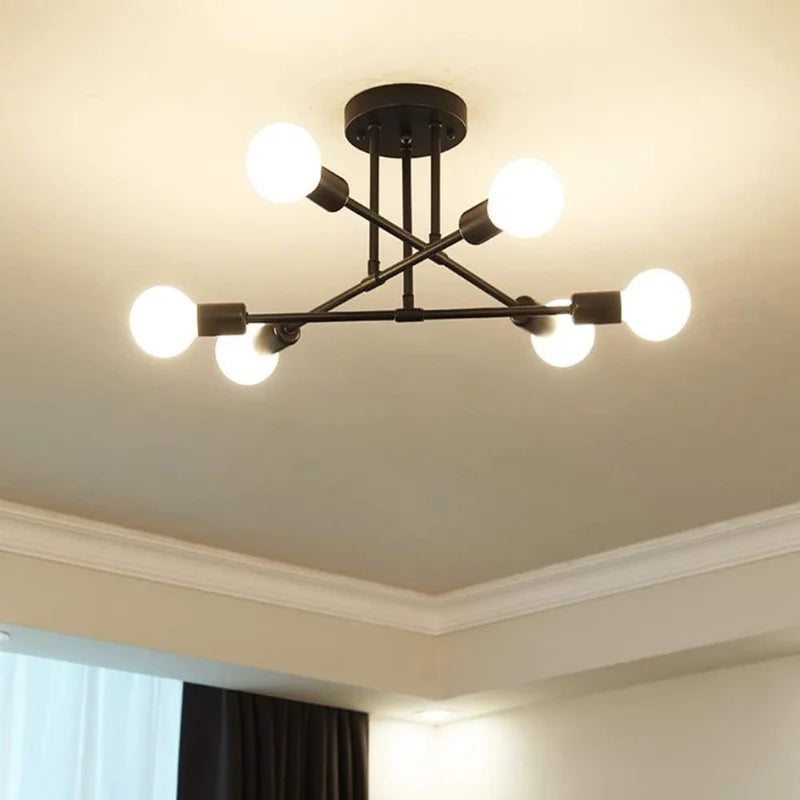 Modern six-light ceiling chandelier