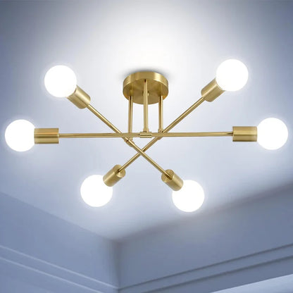 Modern six-light ceiling chandelier