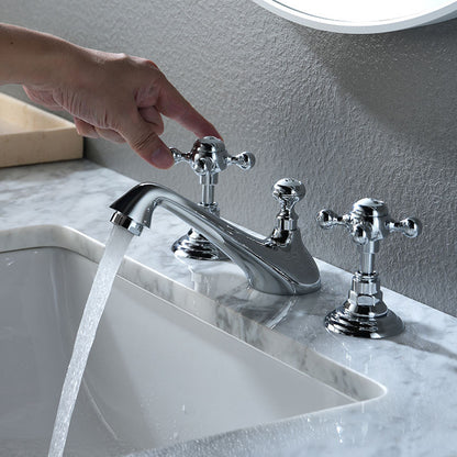 Wrenholt Vintage Polished Chrome Widespread Basin Mixer Tap