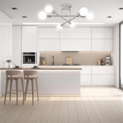 Modern six-light ceiling chandelier