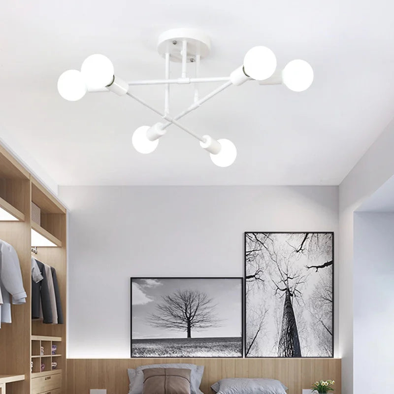 Modern six-light ceiling chandelier
