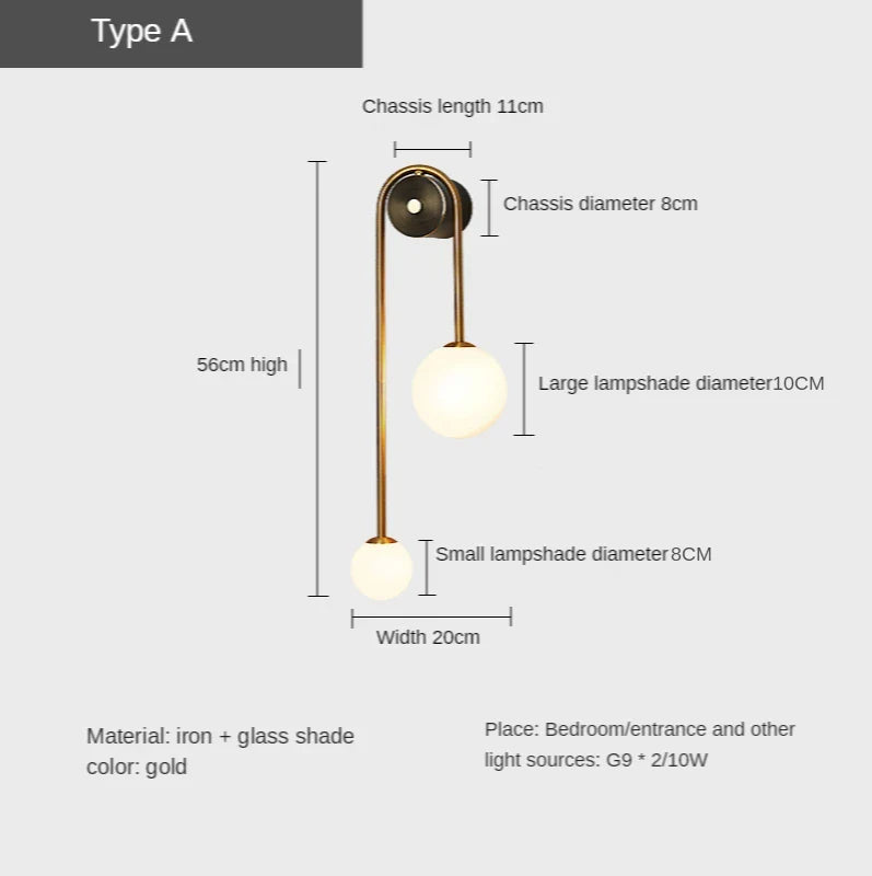 Glass Ball LED Wall Light