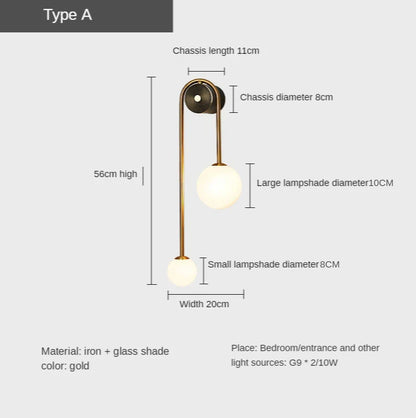 Glass Ball LED Wall Light