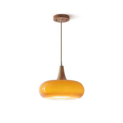 Modern Glass Wood Pendant Light