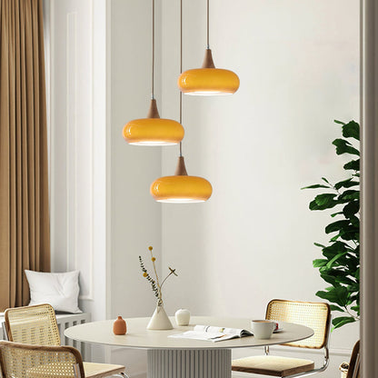 Modern Glass Wood Pendant Light