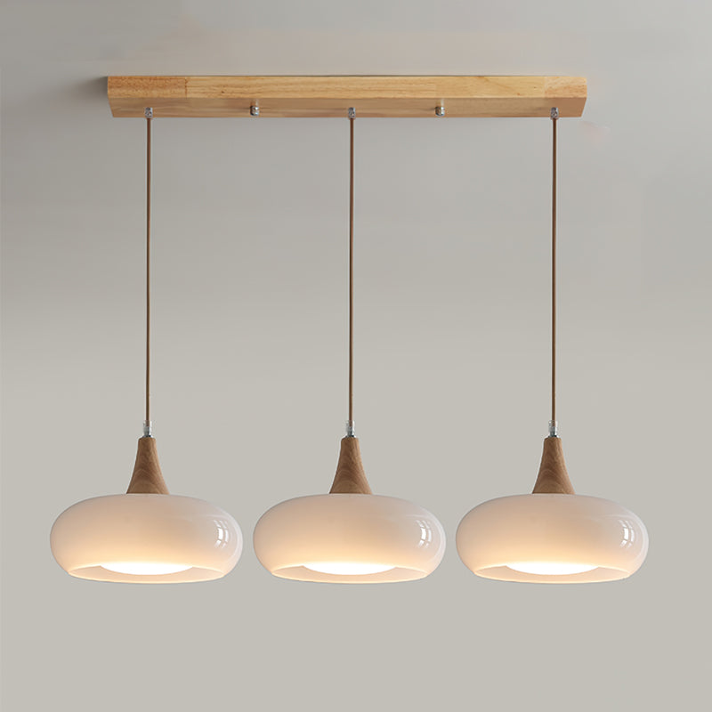 Modern Glass Wood Pendant Light