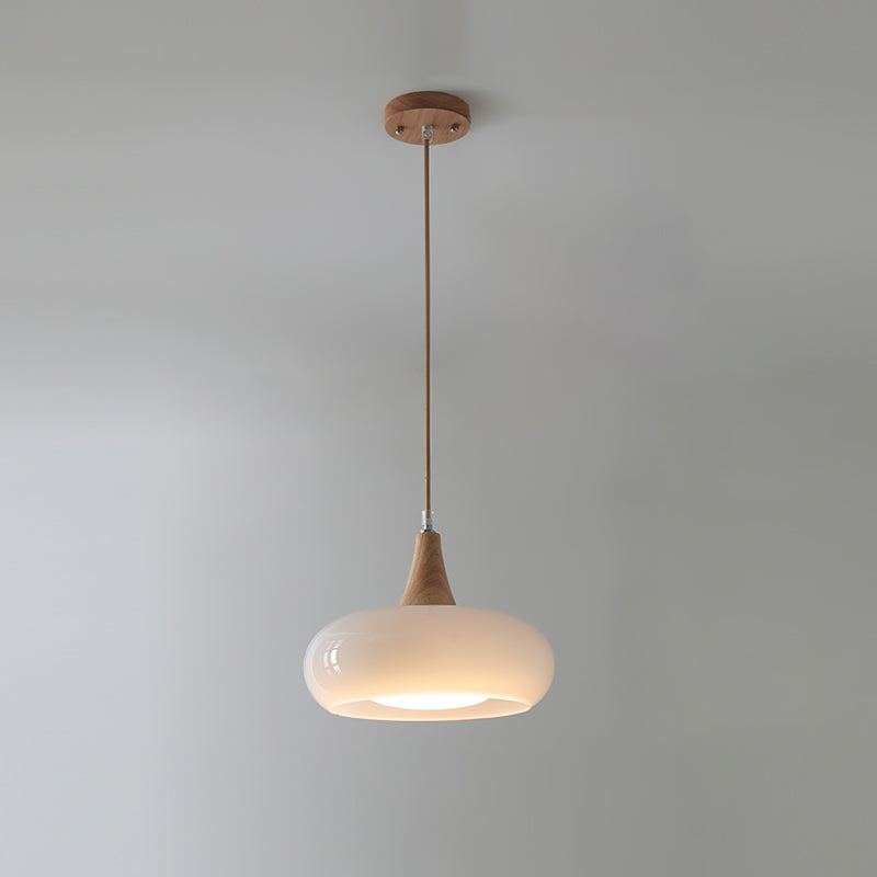 Modern Glass Wood Pendant Light
