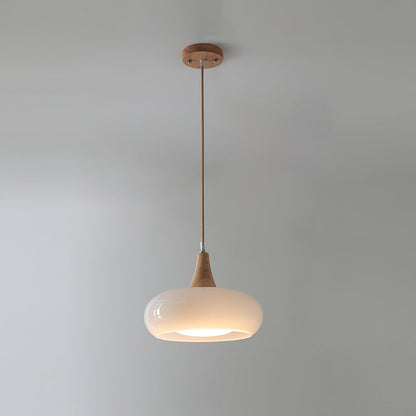 Modern Glass Wood Pendant Light