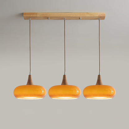 Modern Glass Wood Pendant Light