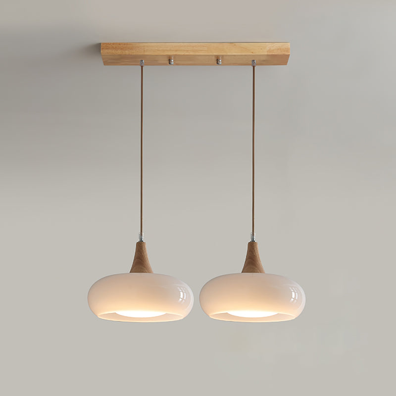 Modern Glass Wood Pendant Light