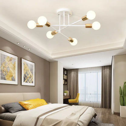 Modern six-light ceiling chandelier