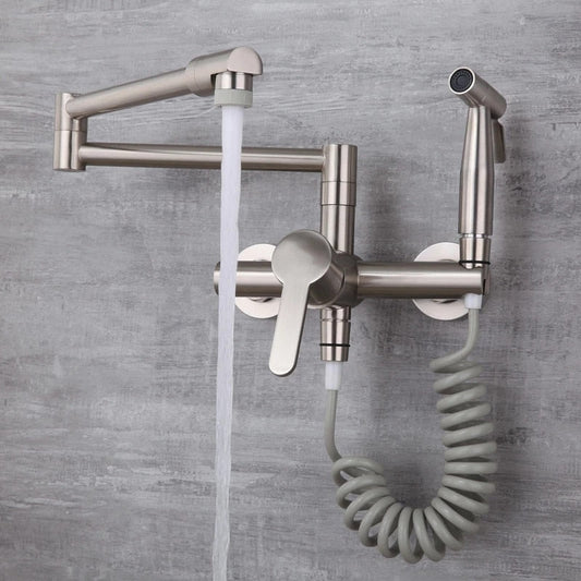 Wall-Mounted Nordic Pot Filler with Spray Function
